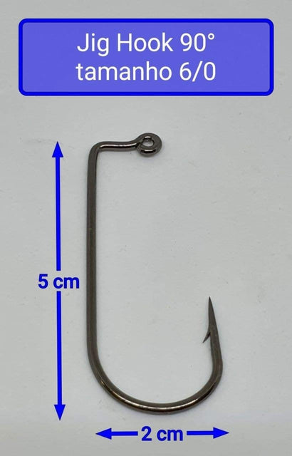 Chumbada Jig Head 90° Facetada Natural Anzóis Maiores (1/0 - 6/0)