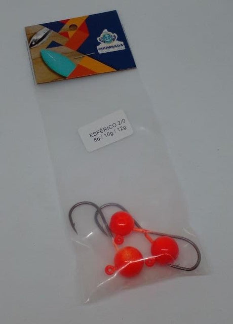 Kit Jig Head Esférico Peso Misto Laranja