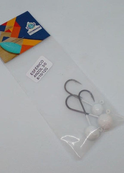 Kit Jig Head Esférico Peso Misto (1 de cada) Branco