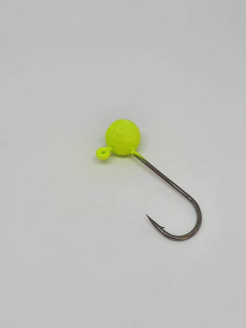 Chumbada Jig Head Esférica Amarela Anzóis Menores (6# - 1#)