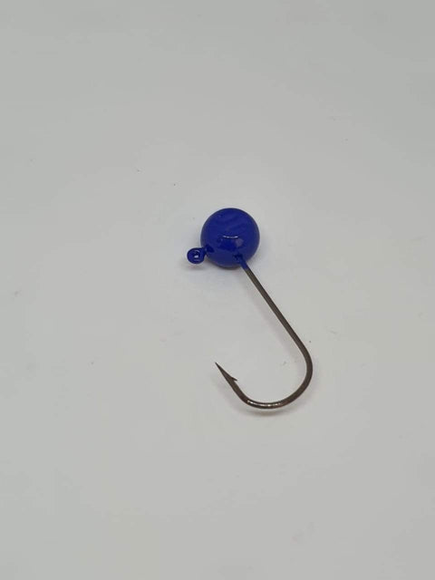 Chumbada Jig Head Esférica Azul Bic Anzóis Maiores (1/0 - 6/0)