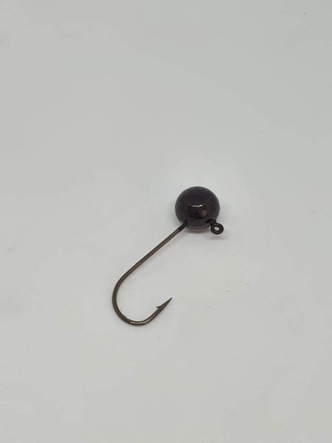 Chumbada Jig Head Esférica Preta Anzóis Menores (6# - 1#)