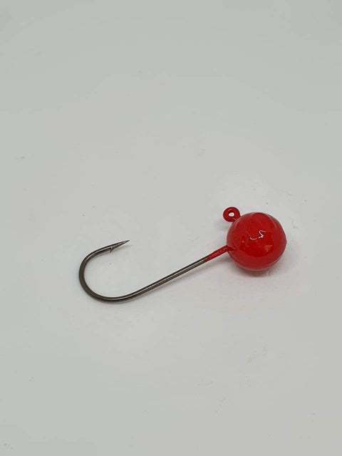 Chumbada Jig Head Esférica Vermelha Anzóis Menores (6# - 1#)