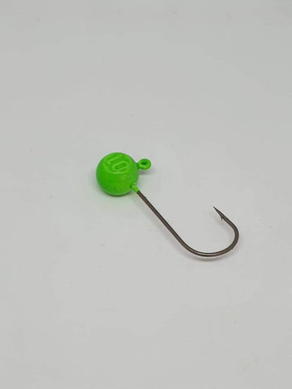 Chumbada Jig Head Facetada Verde Anzóis Maiores (1/0 - 6/0)